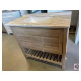 1 pcs; brown vanity with 37 in vanity base with