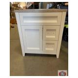 1 pcs; 31 in vanity white base with brown splash