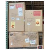 4 pcs; assorted decorative vases, fire pit and