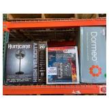 3 pcs; stand fan, sentry safe, Dormeo queen air