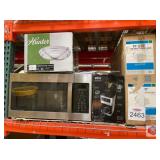 4 pcs; assorted microwave, Hunter light, draft