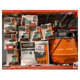 9 pcs; assorted RIDGID vac, RIDGID hose, and