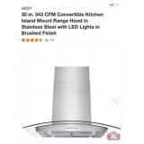 1 pcs; AKDY 30 in. 343 CFM Convertible Kitchen