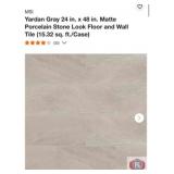 28 cases; MSI Yardan Gray 24 in. x 48 in. Matte