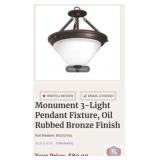 New 5 pcs; Monument 3-Light Pendant Fixture, Oil