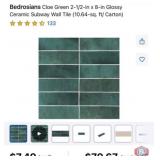 20 cases; Bedrosians Cloe Green 2-1/2-in x 8-in
