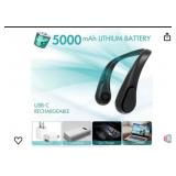 New 28 pcs; Bladeless Neck Fan, 5000mAh