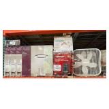 9 pcs; mix fans, husky vacuum, flush mount light,
