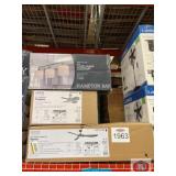 3 pcs; mix chandelier and ceiling fans