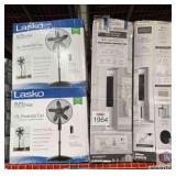 4 pcs; Vissani evaporative air cooler and Lasko
