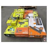 10 pcs; assorted RYOBI and RIDGID tools