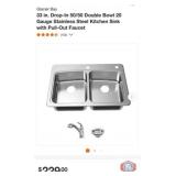 1 pcs; Glacier Bay 33 in. Drop-In 50/50 Double