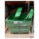15 sets; storage green totes one lid is crushed