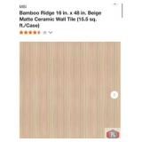 12 cases; MSI Bamboo Ridge 16 in. x 48 in. Beige