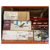 4 pcs; assorted ceiling fans