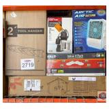 5 pcs; assorted 2ï¿½ tool hanger, sump pump, attic