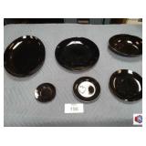 Ceramic black color dinnerware, approx. 1700