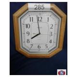 Bulova wall clock wood frame, octagonal shape (no