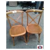 Wood Cross back chairs, high back wooden seat