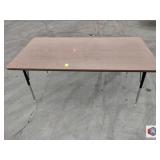 Table wooden like top, with metal adjustable