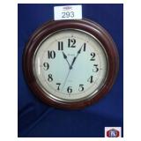 Bulova wooden frame, round clock, cherry color