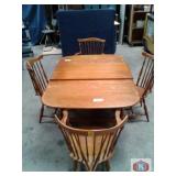 Dinning set solid oak wood table 42" wide X