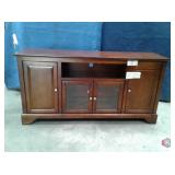 Solid wood cabinet 4 doors, nice dark wood