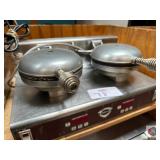 Wells, Double Grid, 120 V. Round waffle baker.,
