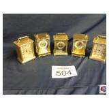 Set of 5 Bulova Vintage table and mantle clocks