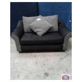 Set of two love seats with cushions checkered