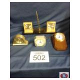 Set of 4 fine Bulova clock for this lot. Vintage