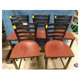 Stools, Wood chair two tone qty 7 Stools wood