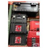 mix Husky, Plano, and Milwaukee storage boxes