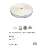 New 1 pcs; 4 In. Perma-Flex 4.5 Mm Liner For