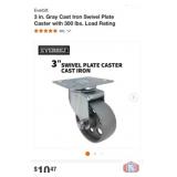 New 60 pcs; Everbilt 3 in. Gray Cast Iron Swivel