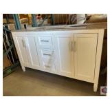 1 pcs; 60 in white vanity with granite splash