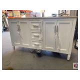 1 pcs; 60 in white vanity with granite splash