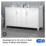 New 1 pcs; Rockleigh 60 in. W x 22 in. D Bath