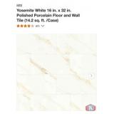378 sq ft; MSI Yosemite White 16 in. x 32 in.