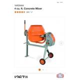 1 pcs; YARDMAX 4 cu. ft. Concrete Mixer