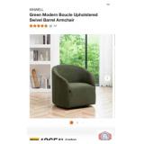 2 pcs; KINWELL Green Modern Boucle Upholstered