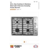 New 1 pcs; GE 30 in. Gas Cooktop in Stainless