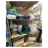 mix towels, sheets, curtains, king bed comforter
