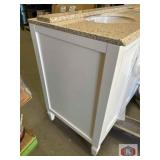 1 pcs; 60 in white vanity with granite splash
