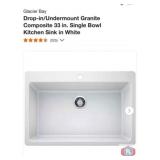 1 pcs; Glacier Bay Drop-in/Undermount Granite