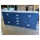 1 pcs; 80 in blue vanity base and white vanity