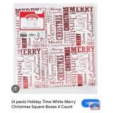 New 170 packs; (4 pack) Holiday Time White Merry