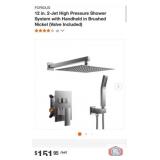 2 pcs; FORIOUS 12 in. 2-Jet High Pressure Shower