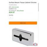 New 20 pcs; Recessed Mount Tissue Cabinet Chrome