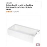 1 pcs; KOHLER Bellwether 60 in. x 30 in. Soaking